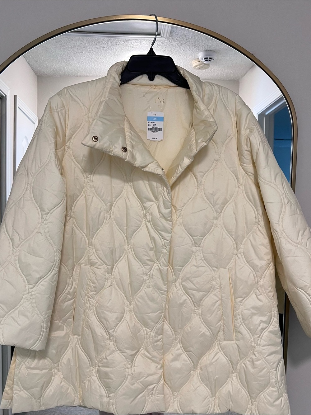 J. McLaughlin Cream Quilted Puffer Jacket